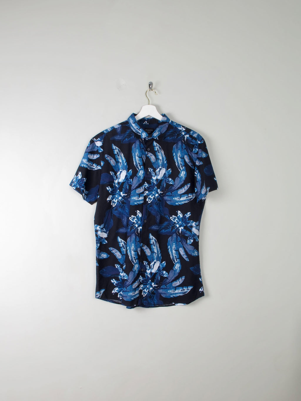 Mens Printed Blue Shirt L New - The Harlequin