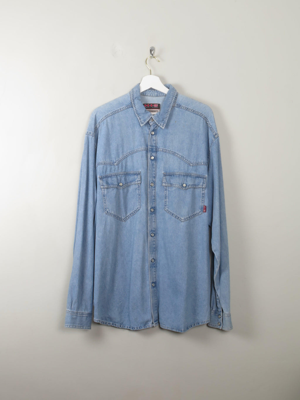 Mens Vintage Blue Denim Shirt L/XL - The Harlequin