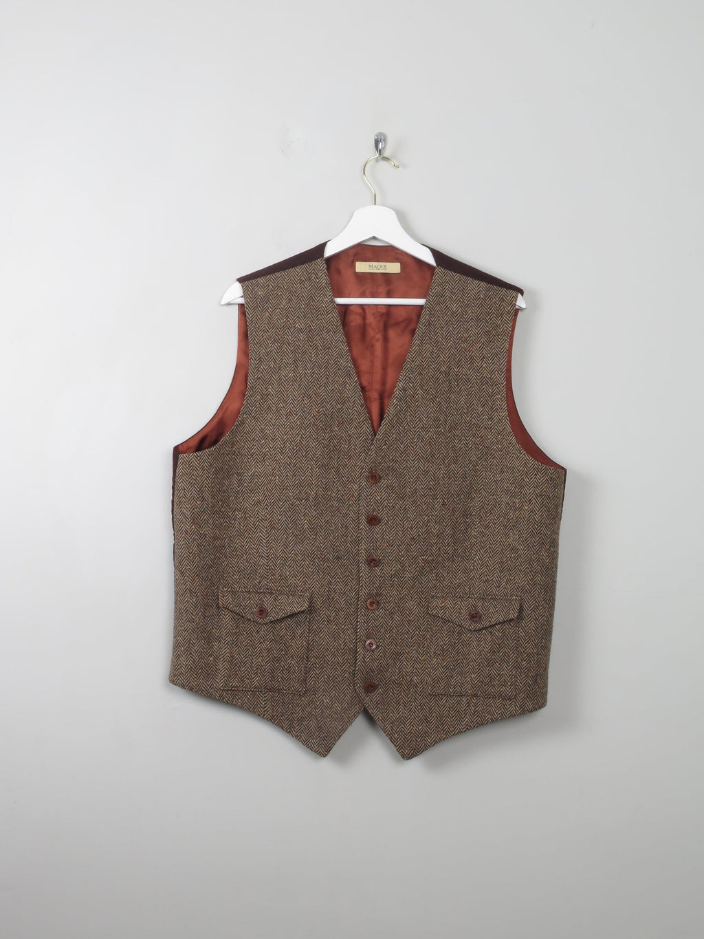 Mens Vintage Style Donegal Tweed Waistcoat XL 44/46 - The Harlequin
