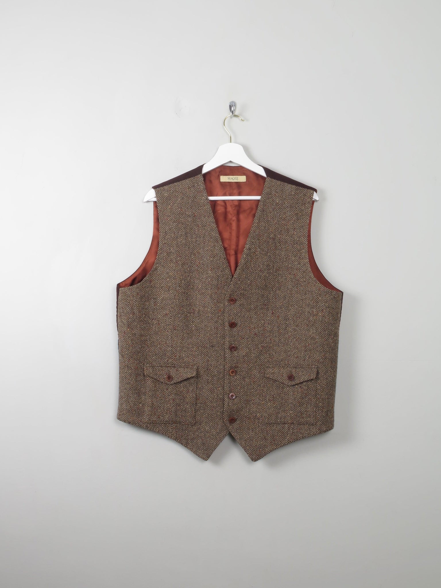 Mens Vintage Style Donegal Tweed Waistcoat XL 44/46 - The Harlequin