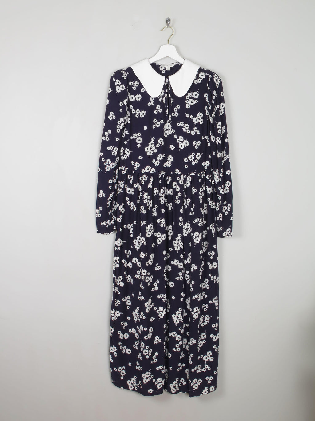 Navy & Ivory Floral Printed Ghost/M&S Dress With Collar  8 - The Harlequin