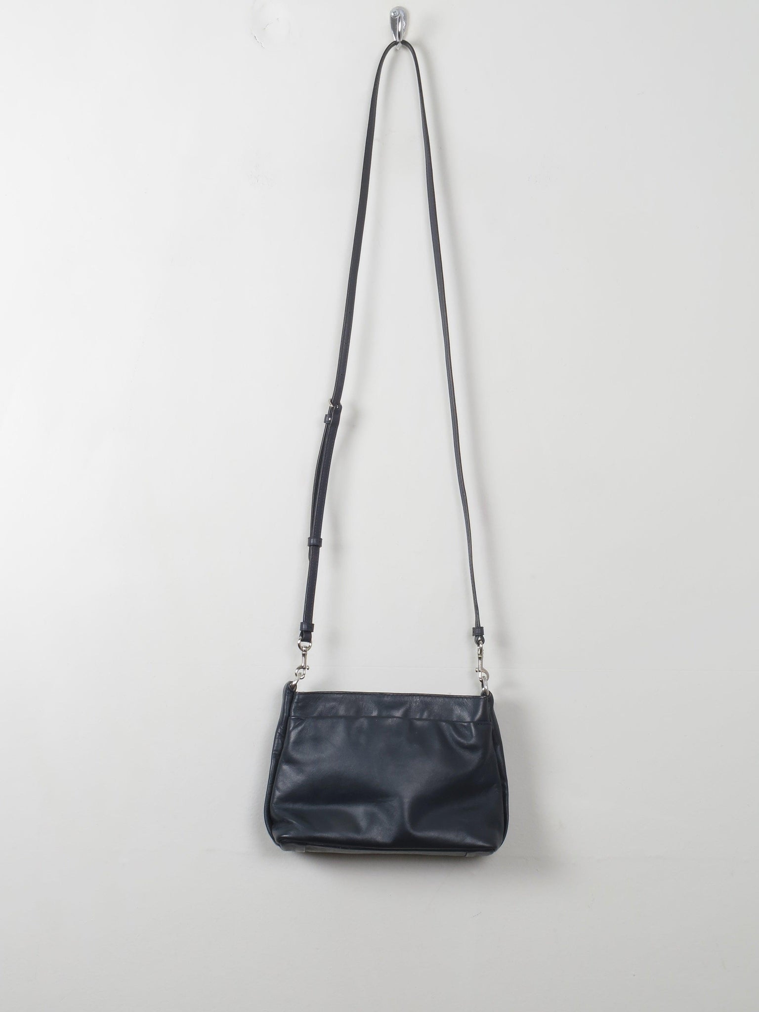 Navy Vintage Leather Cross Body Bag - The Harlequin