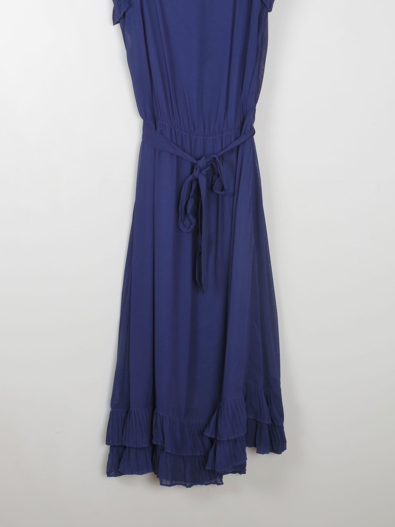 Navy Vintage Style Dress With Spaghetti Straps Designer Remix S - The Harlequin