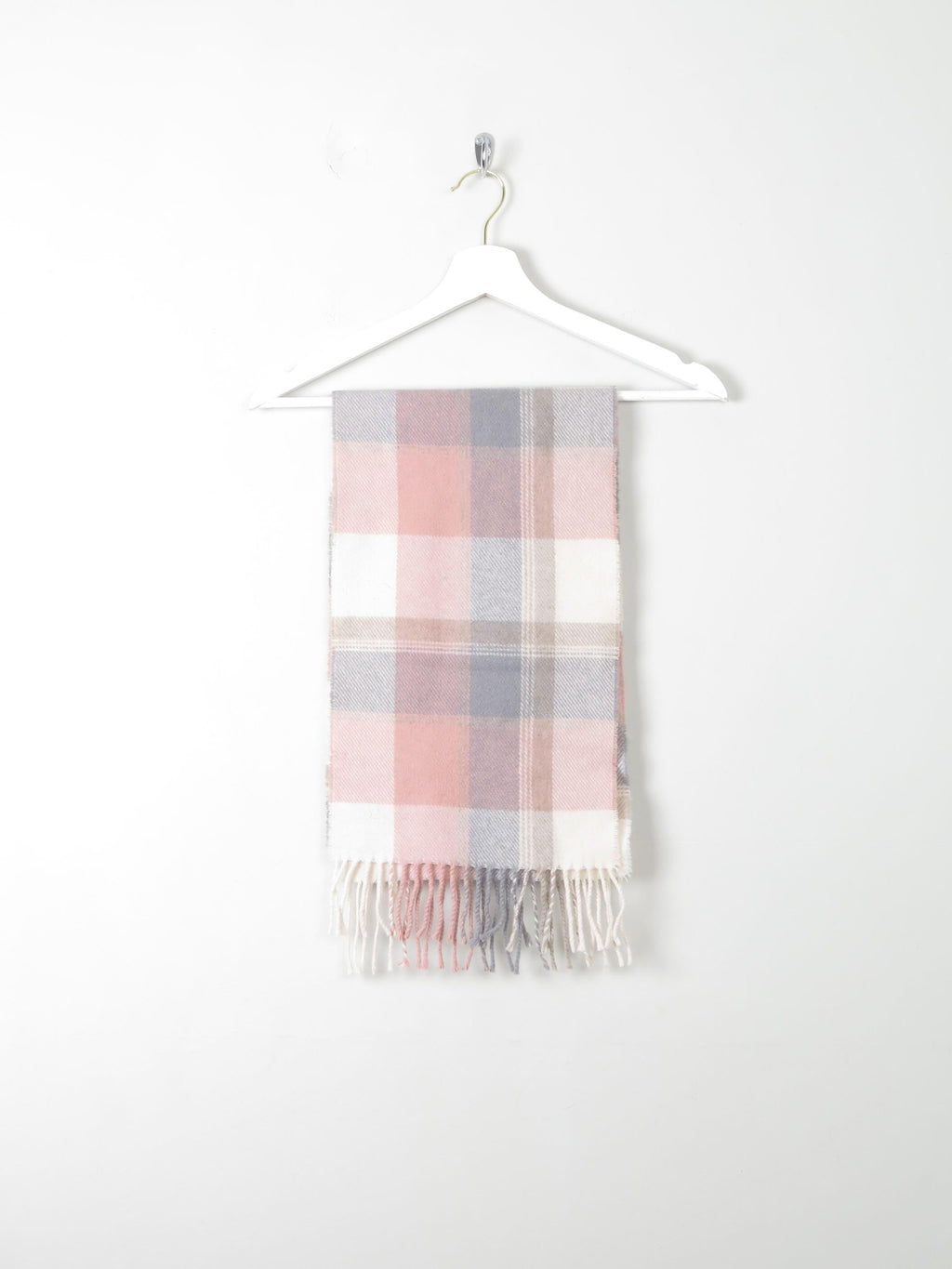 Pink & Green Check Wool Scarf - The Harlequin
