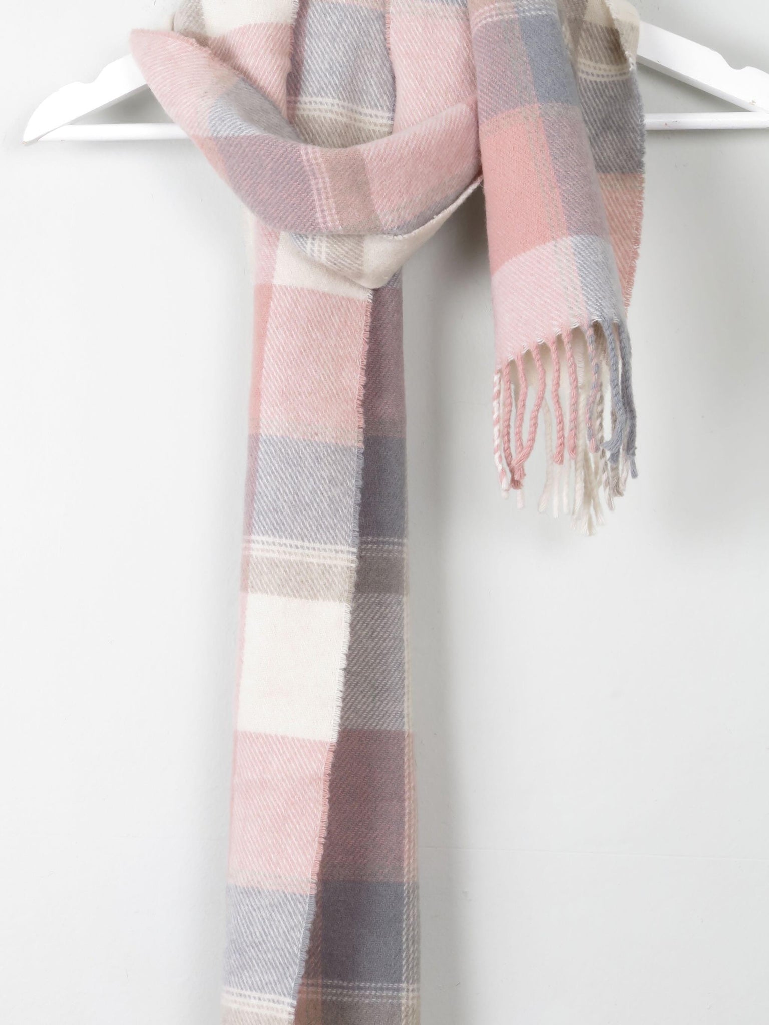 Pink & Green Check Wool Scarf - The Harlequin
