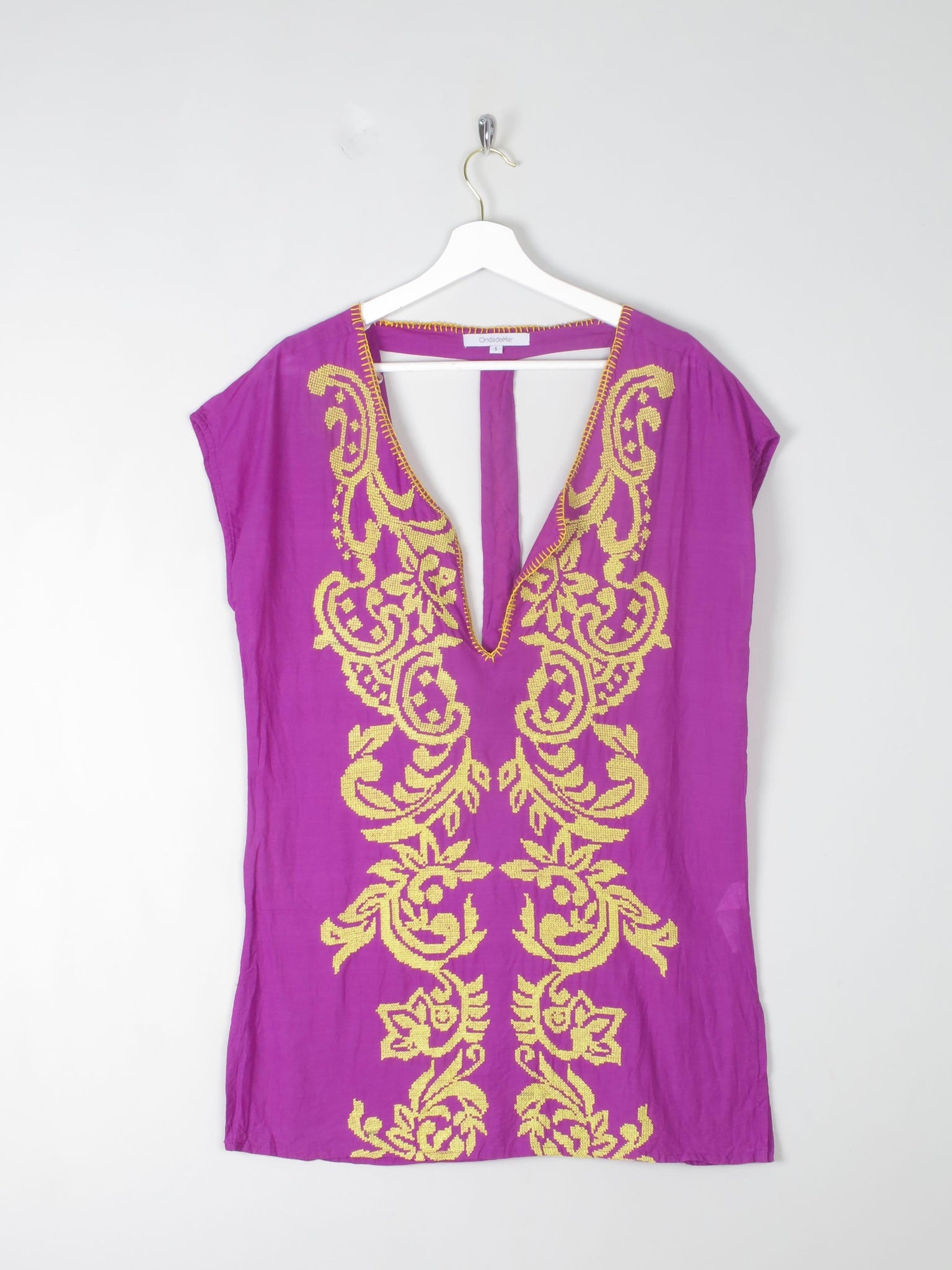Purple Embroidered Vintage Style Top S - The Harlequin