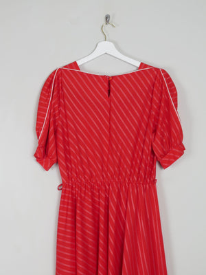 Red Striped 1970s Vintage Dress S/M - The Harlequin
