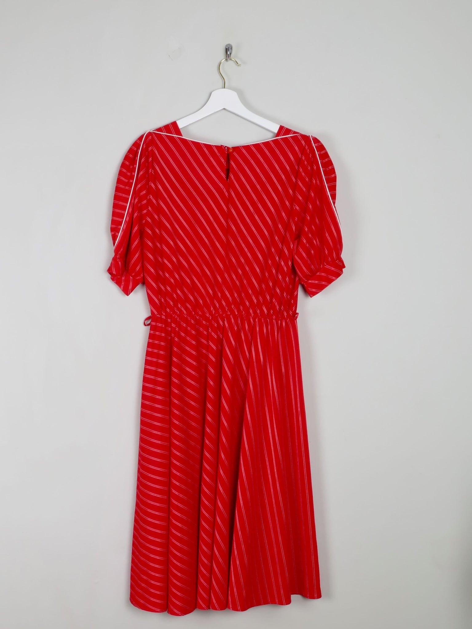 Red Striped 1970s Vintage Dress S/M - The Harlequin