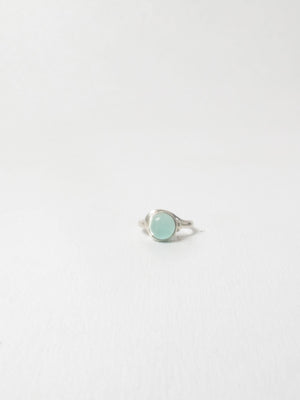 Silver & Chalcedony Ring Size P - The Harlequin