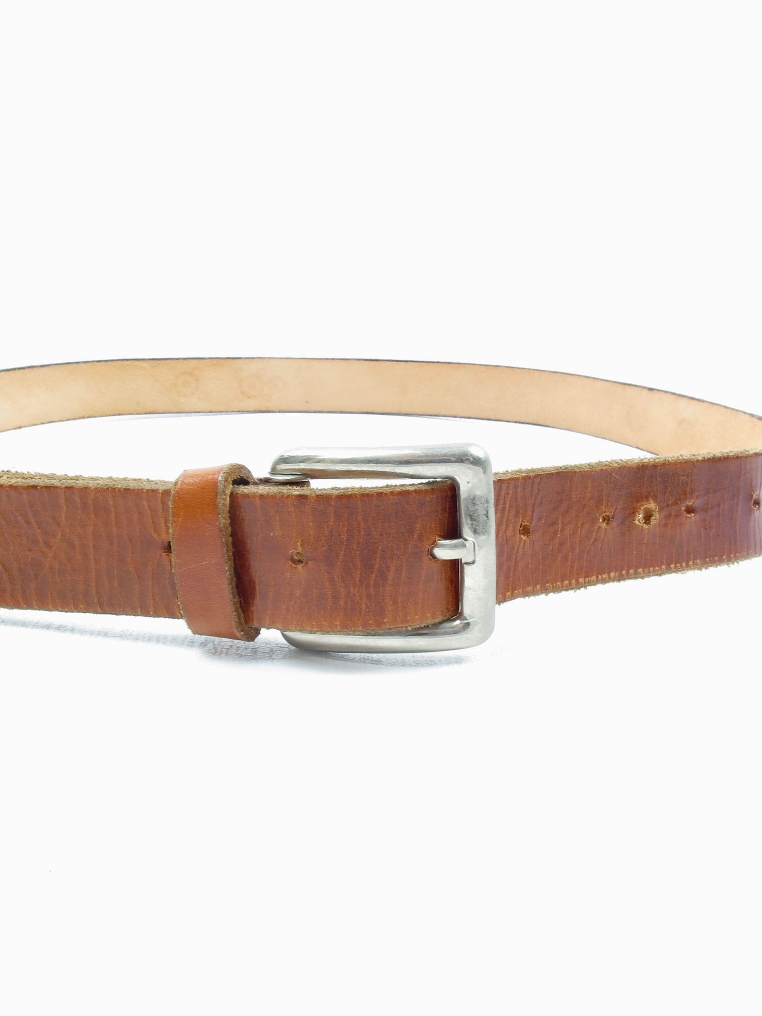 Tan Vintage Leather Belt L - The Harlequin