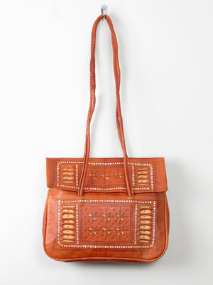 Tan Vintage Leather Ethnic Bag - The Harlequin