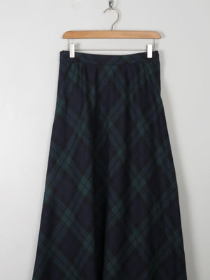 Tartan Wool Vintage Maxi Skirt S 27" - The Harlequin