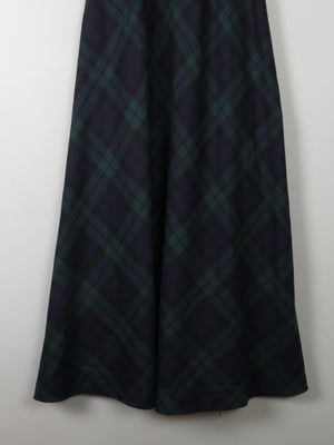 Tartan Wool Vintage Maxi Skirt S 27" - The Harlequin