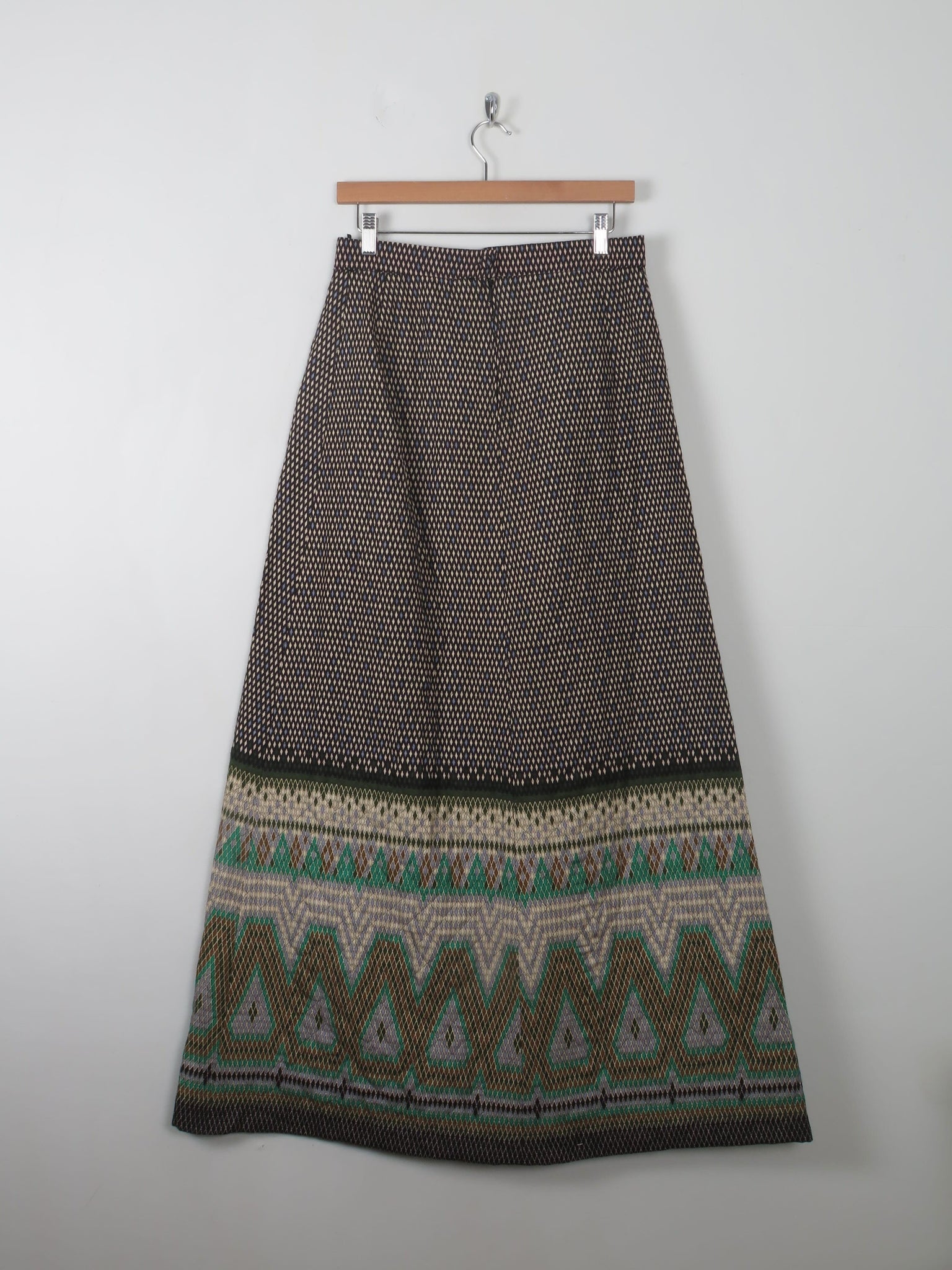 Vintage 1970s Quilted Maxi Skirt 29" W 10 - The Harlequin