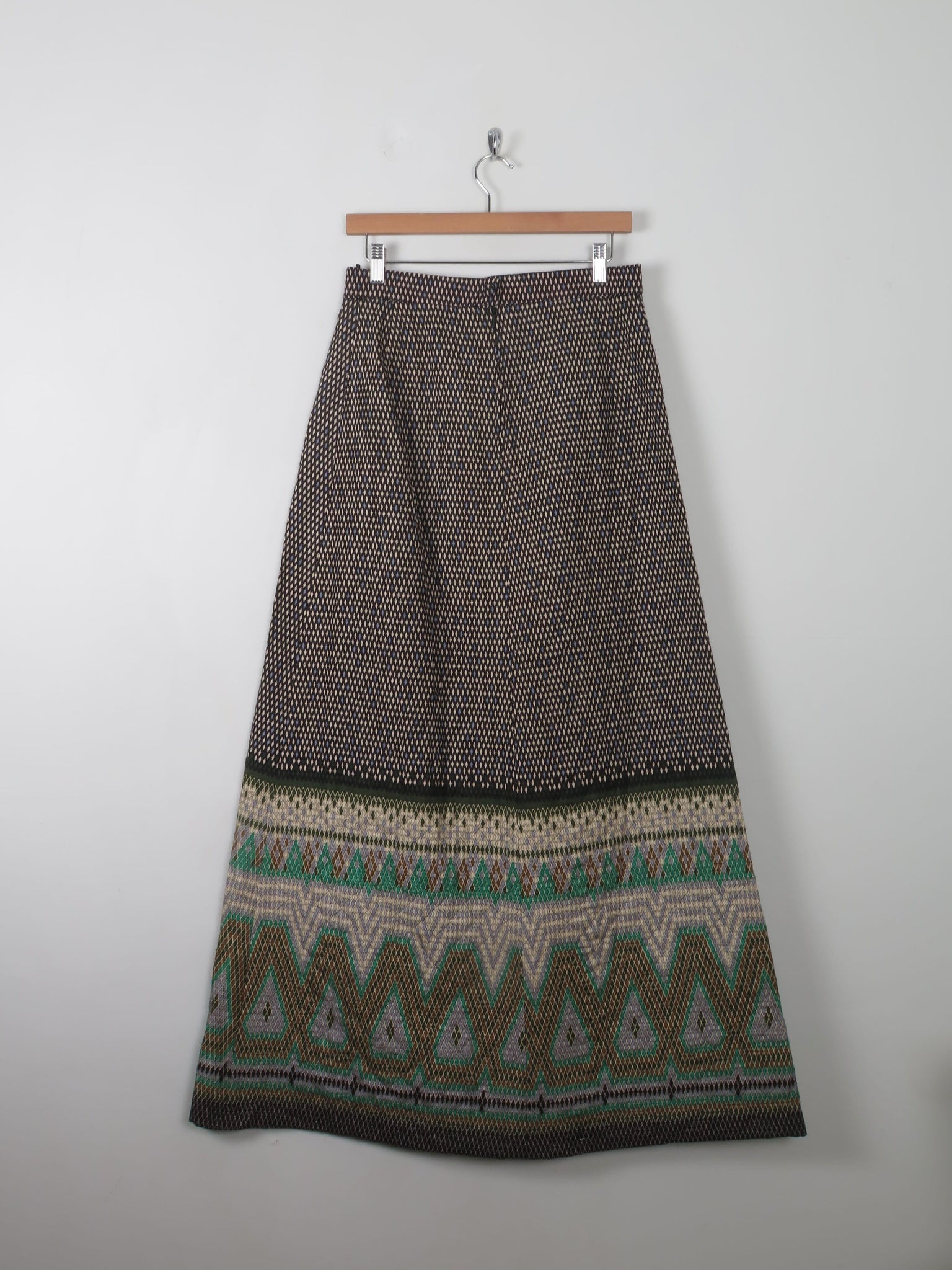 Vintage 1970s Quilted Maxi Skirt 29" W 10 - The Harlequin