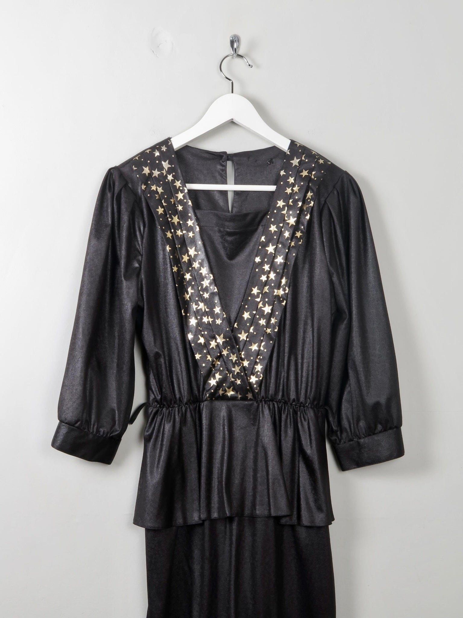 Vintage Black 1980s Star Dress S - The Harlequin