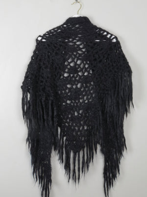 Vintage Black Crochet Shawl - The Harlequin