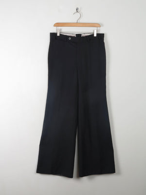 Vintage Black Flared Trousers 31"W 31L - The Harlequin