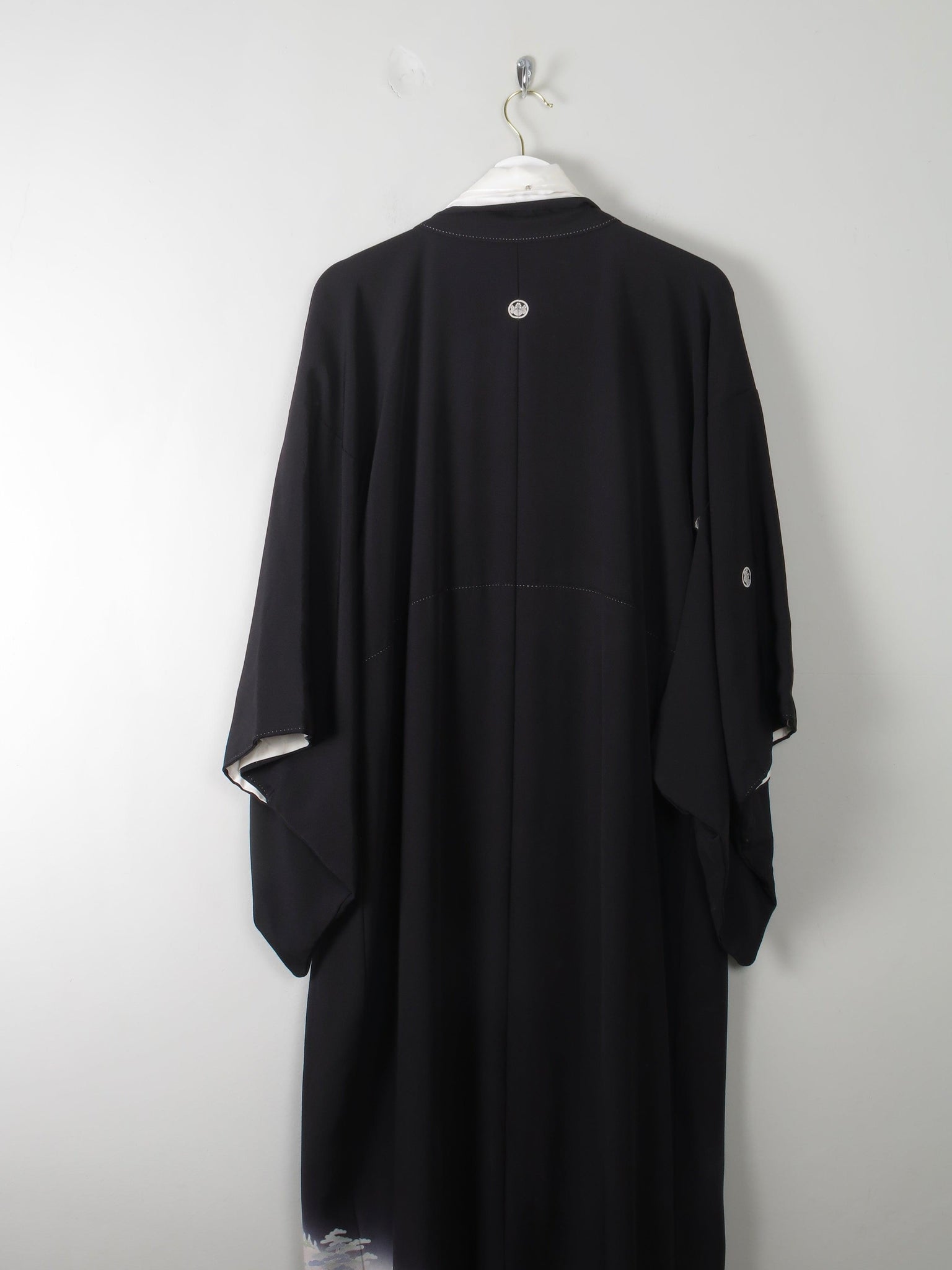 Vintage Black Kimono Crepe and Silk S/M - The Harlequin