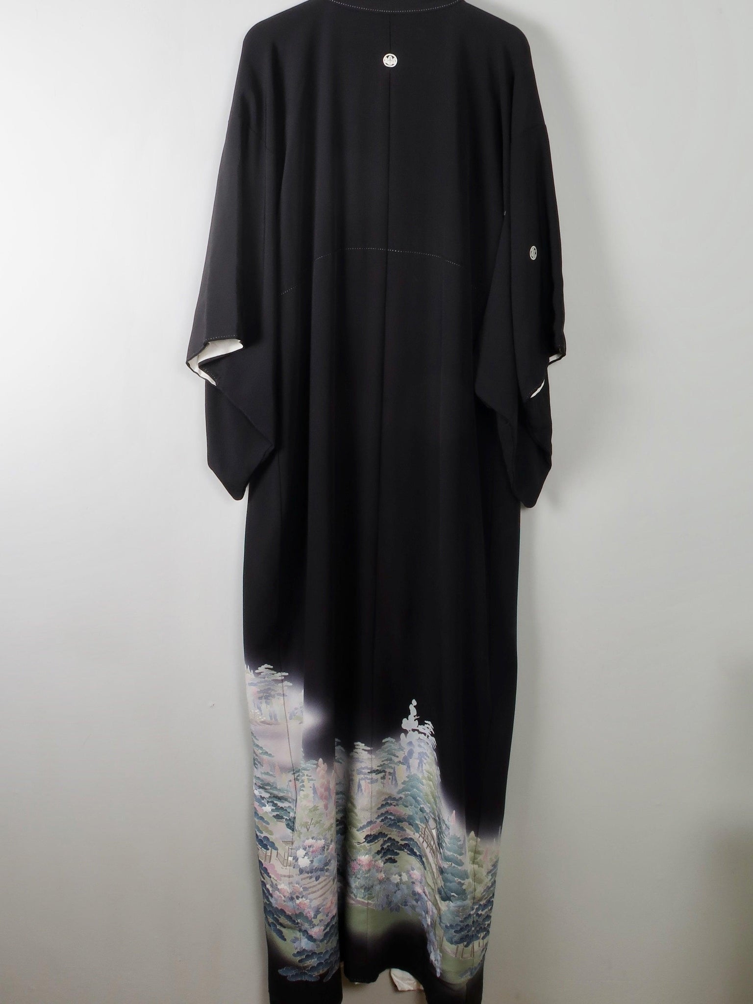 Vintage Black Kimono Crepe and Silk S/M - The Harlequin