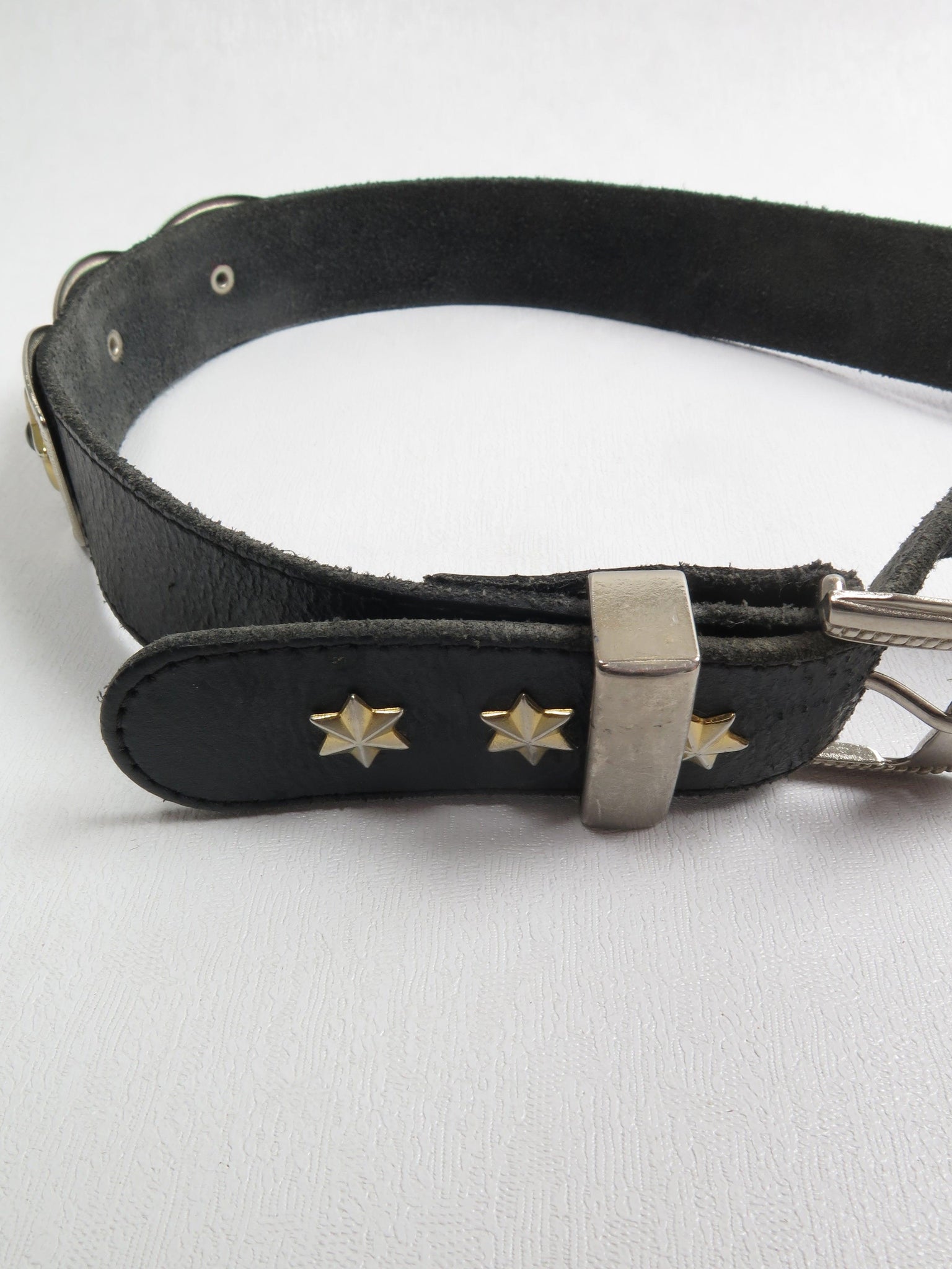 Vintage Black Leather Belt S - The Harlequin