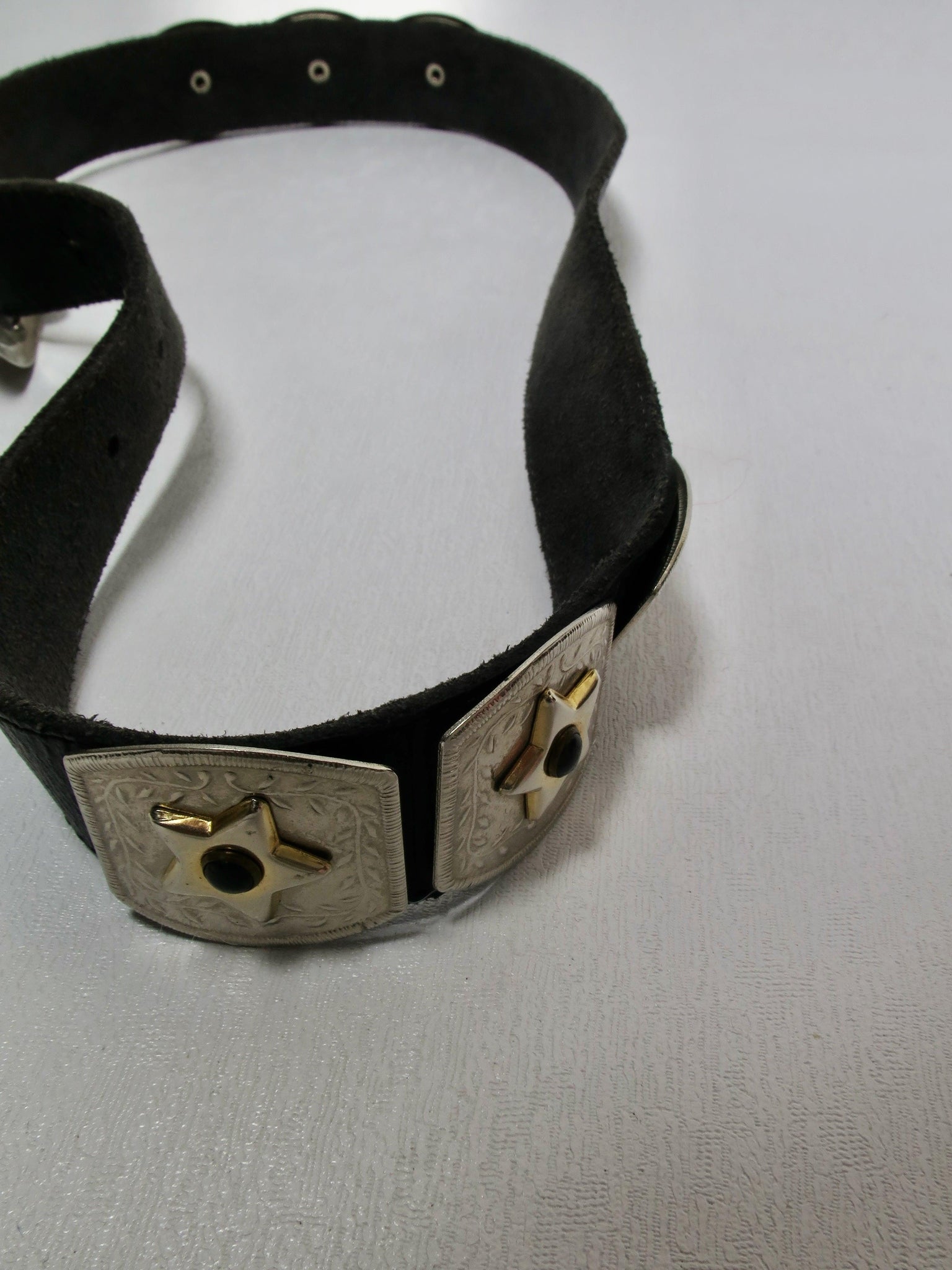 Vintage Black Leather Belt S - The Harlequin