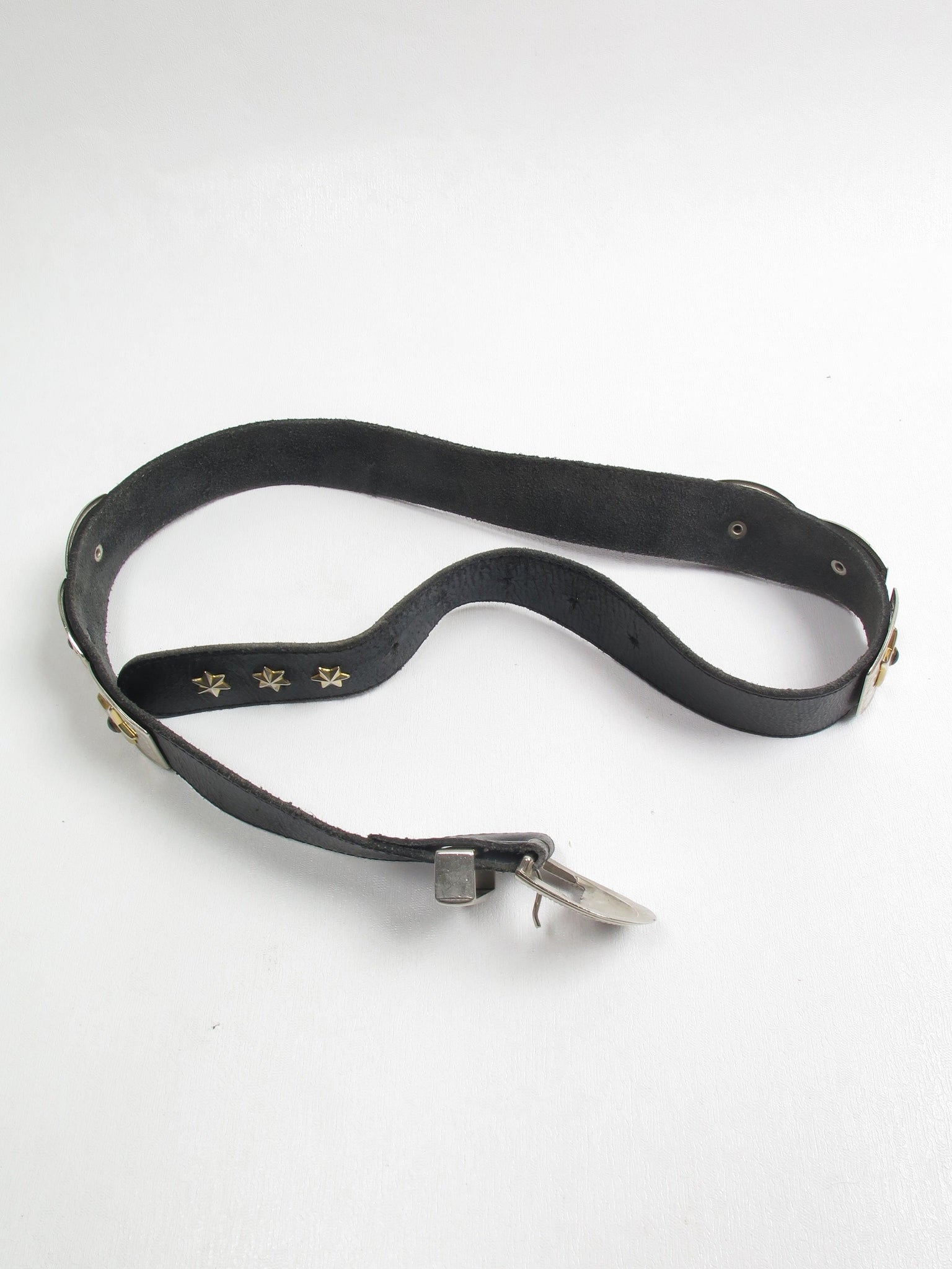 Vintage Black Leather Belt S - The Harlequin