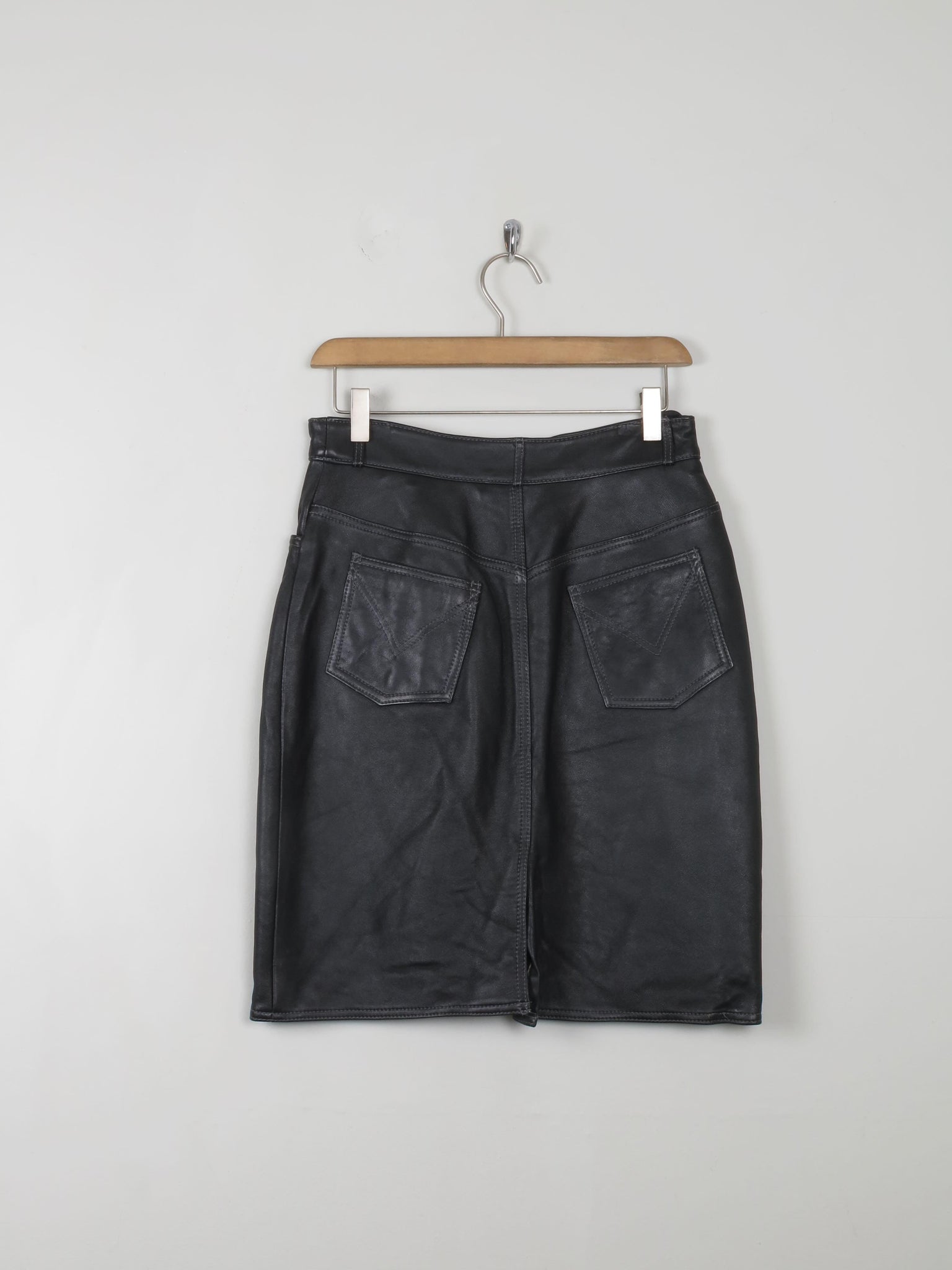 Vintage Black Leather Skirt XS - The Harlequin