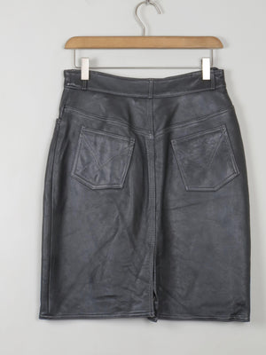 Vintage Black Leather Skirt XS - The Harlequin