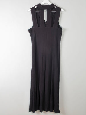 Vintage Black Midi Dress Button Down 12/14 - The Harlequin