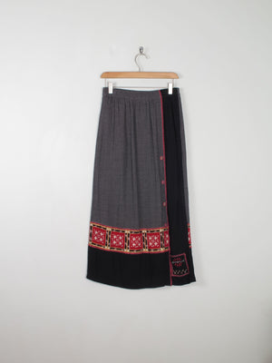 Vintage Black Printed Skirt S/M - The Harlequin