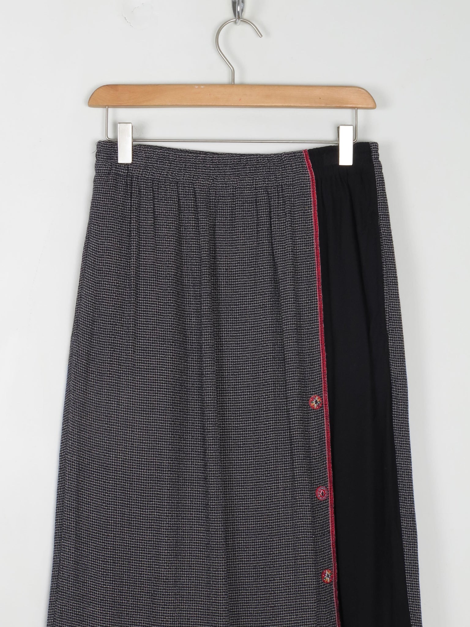 Vintage Black Printed Skirt S/M - The Harlequin