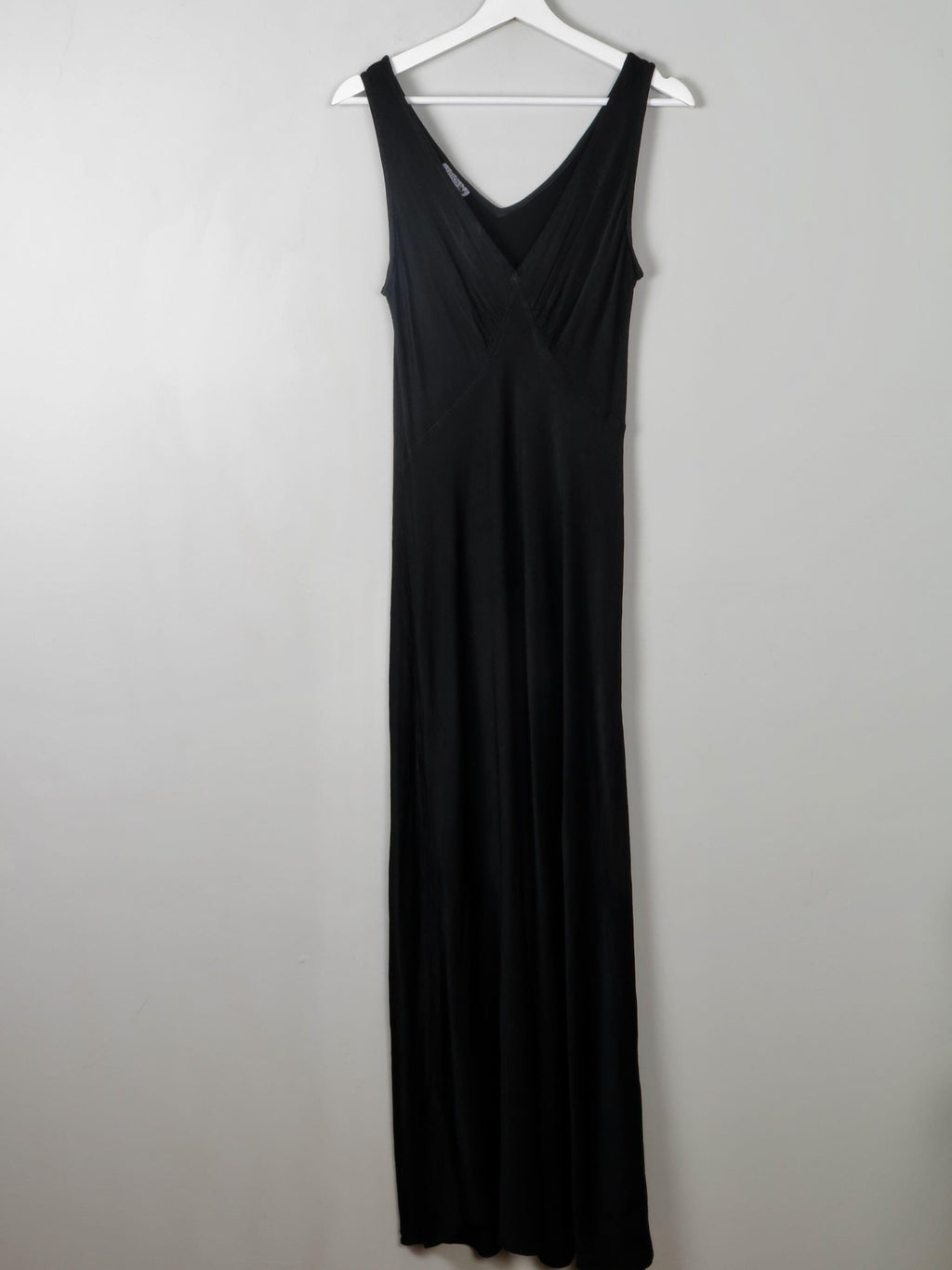 Vintage Black Satin Ghost Dress M - The Harlequin