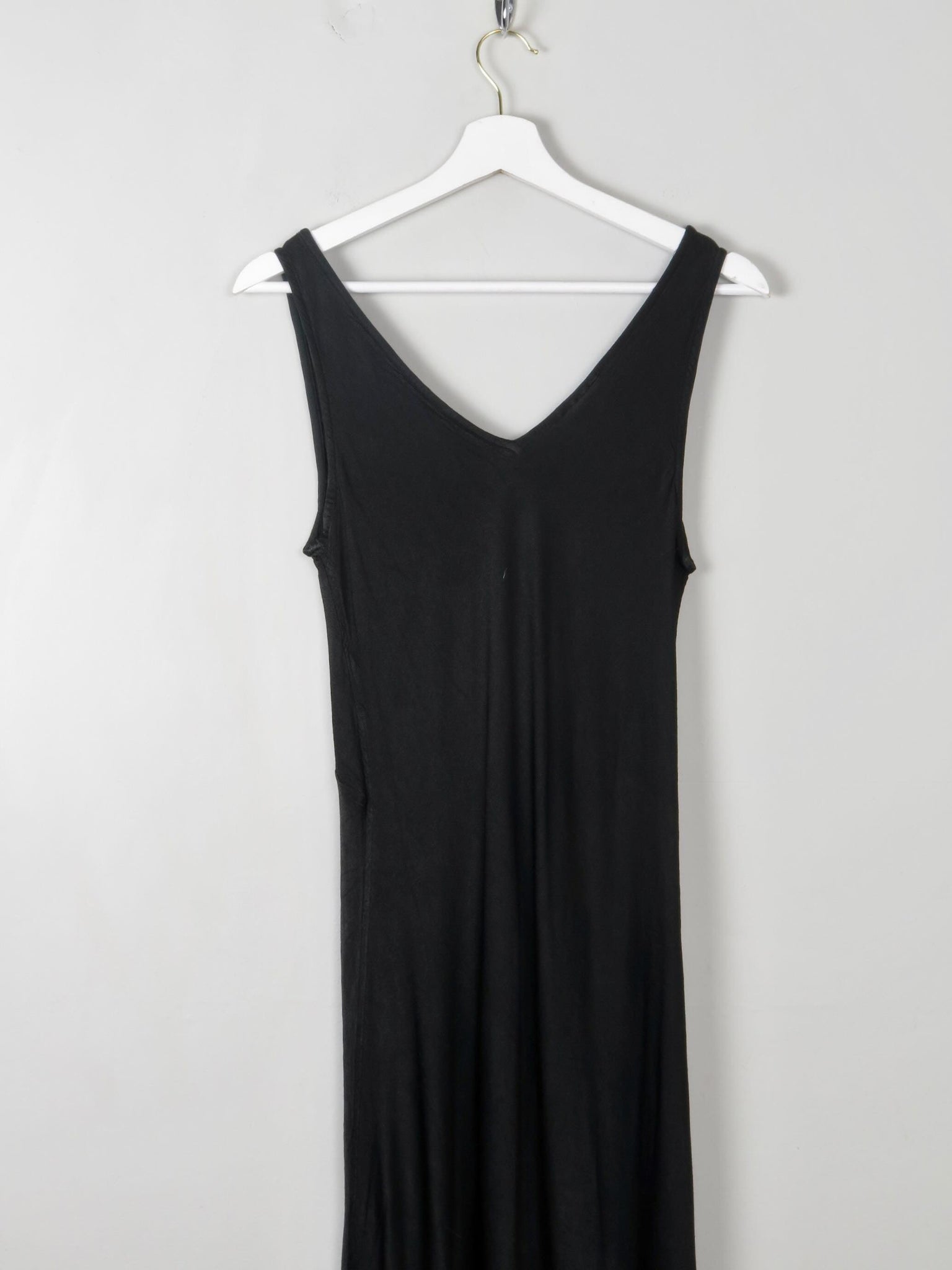 Vintage Black Satin Ghost Dress M - The Harlequin