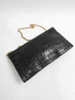 Vintage Black Textured Bag - The Harlequin