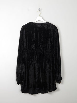 Vintage Black Velvet Short Tunic Dress M - The Harlequin