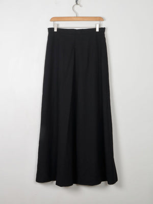 Vintage Black Wool Maxi Skirt 28"W/10 - The Harlequin