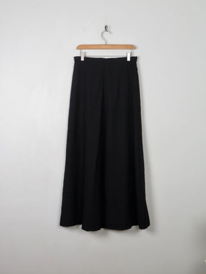Vintage Black Wool Maxi Skirt 28"W/10 - The Harlequin