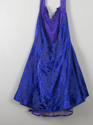 Vintage Blue 80s Prom Style Dress S - The Harlequin