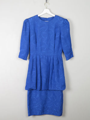 Vintage Blue Dress With Peplum S - The Harlequin