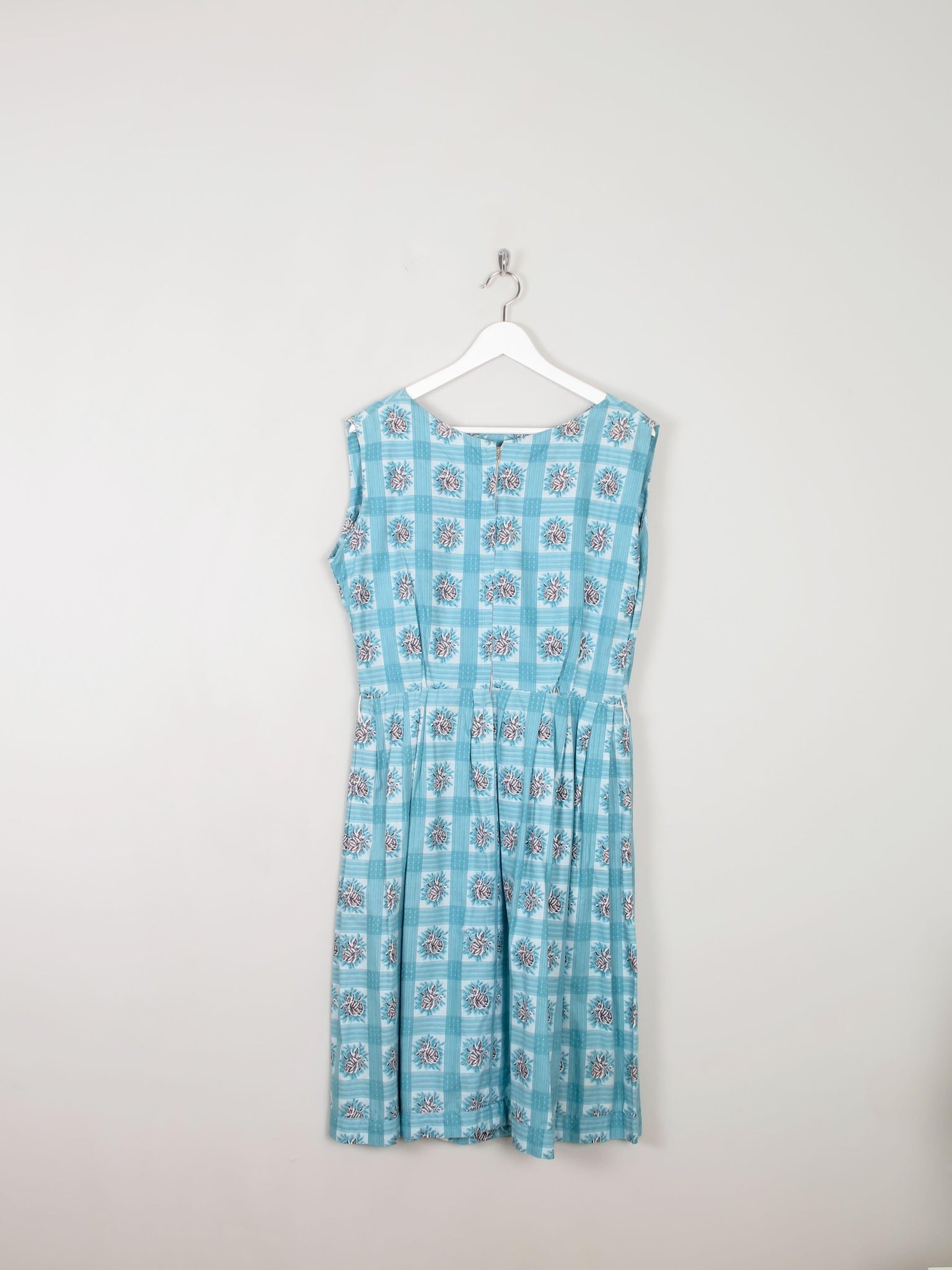 Vintage Blue Floral 1950s Dress 10/12 Approx - The Harlequin