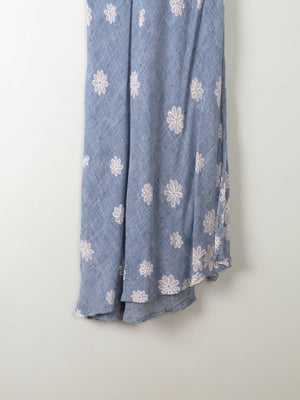 Vintage Blue Floral Slip Dress XS/S - The Harlequin