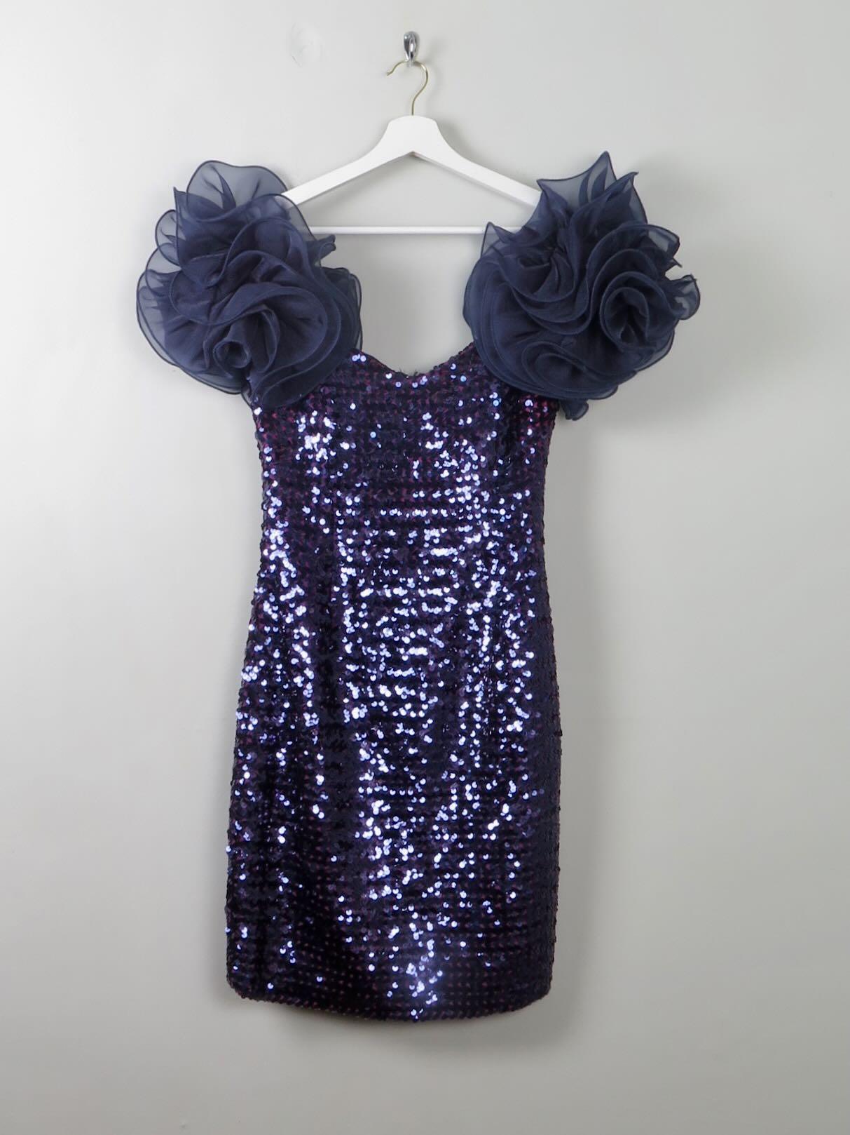 Vintage Blue Sequin 1980s Dress XS - The Harlequin