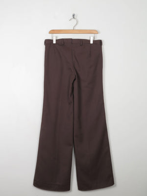 Vintage Brown Flared Trousers 32"W - The Harlequin