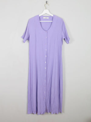 Vintage Button Down Lilac Dress Midi L - The Harlequin