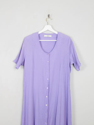 Vintage Button Down Lilac Dress Midi L - The Harlequin