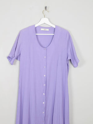 Vintage Button Down Lilac Dress Midi L - The Harlequin