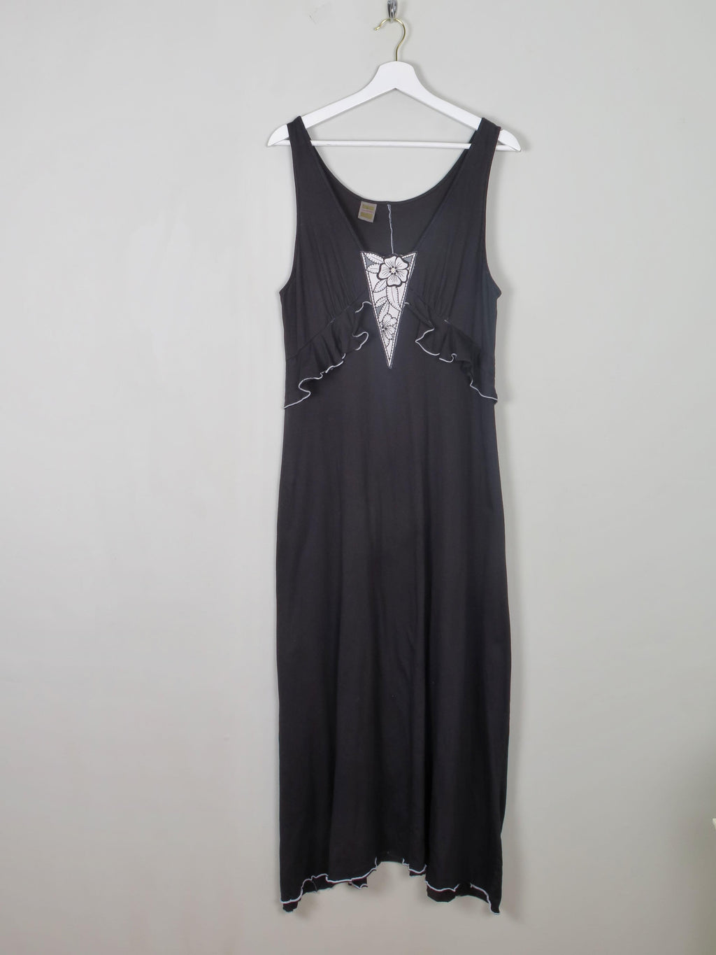 Vintage Charcoal Jersey Maxi Dress M - The Harlequin