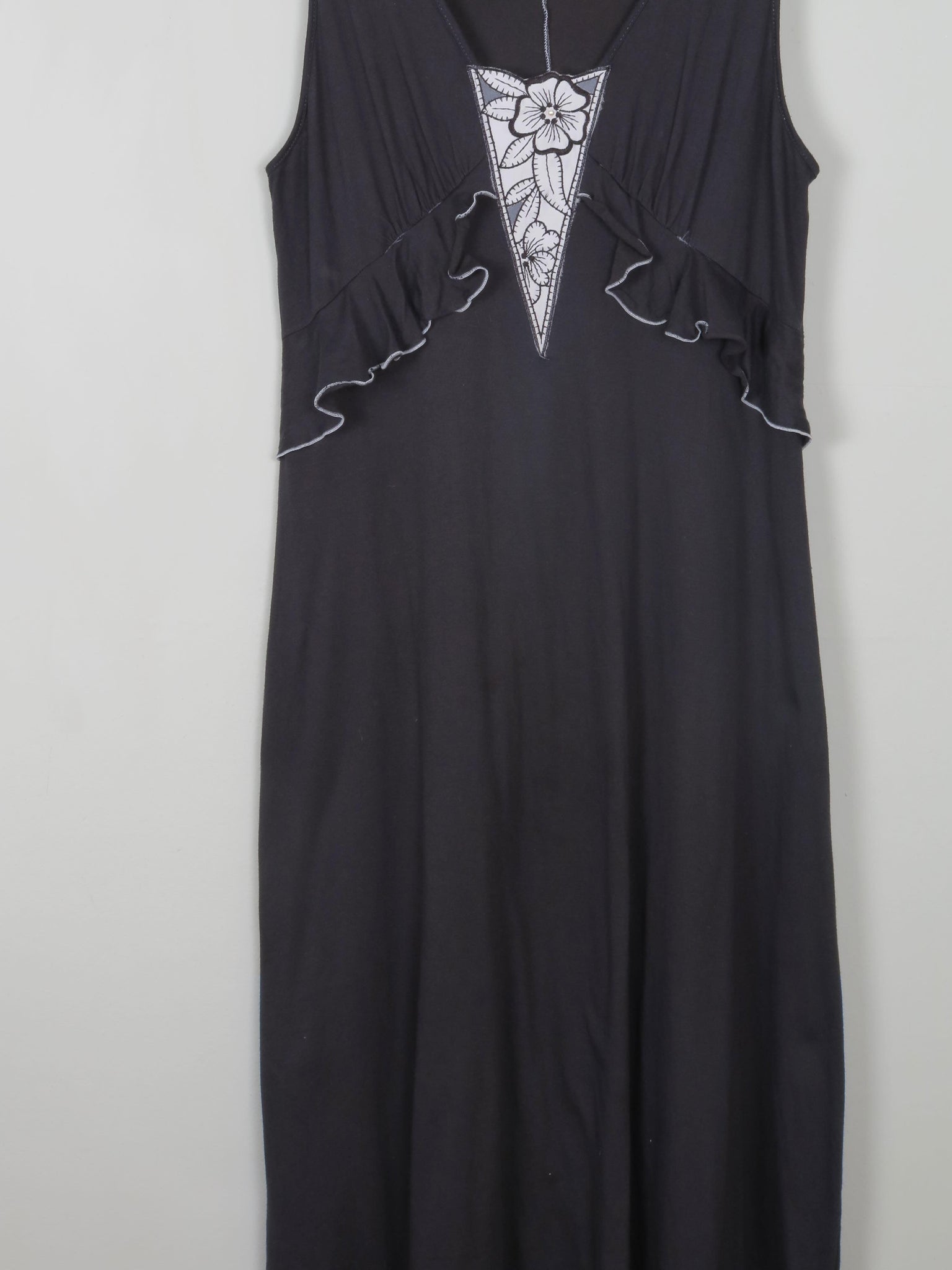 Vintage Charcoal Jersey Maxi Dress M - The Harlequin