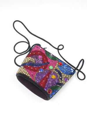 Vintage Colourful Beaded & Sequin Bag - The Harlequin